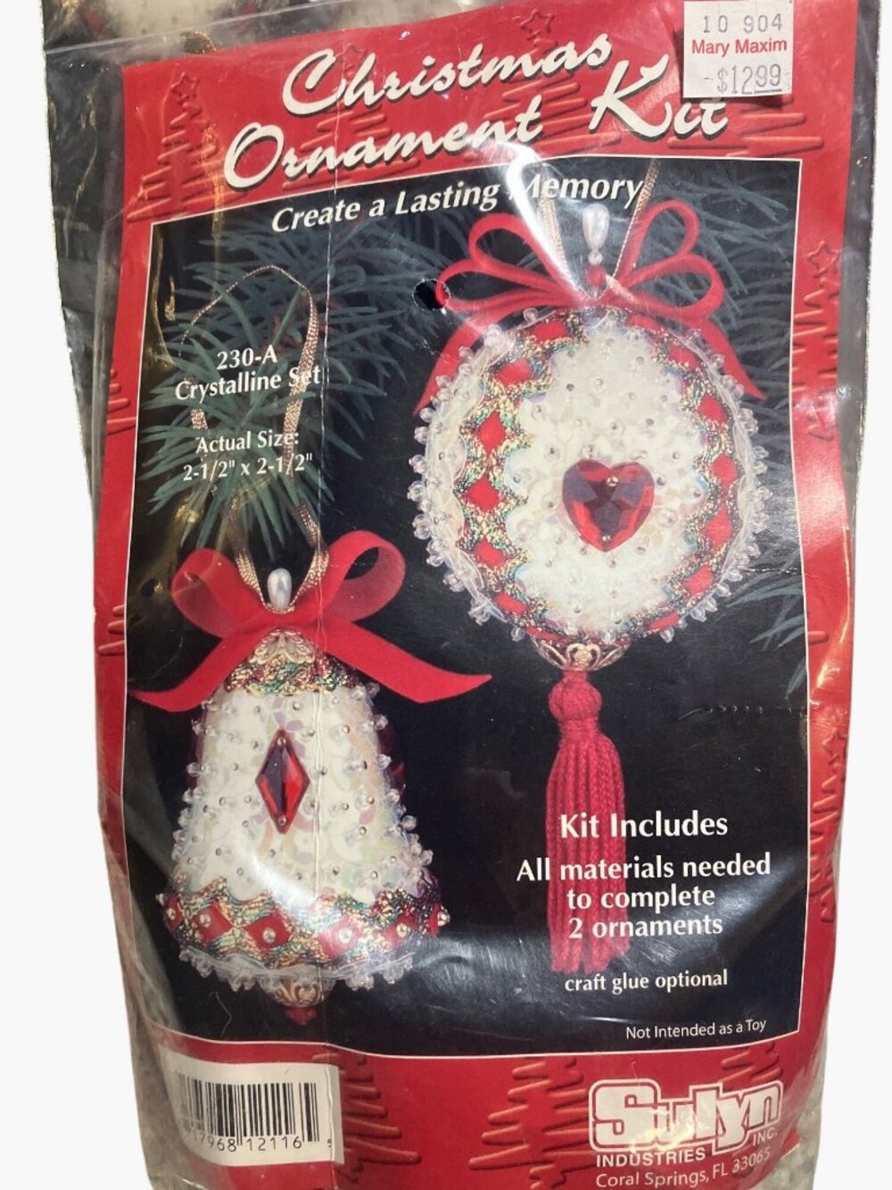 Christmas Ornament Kit Set Includes Most Materials To Make 2 Ornaments
